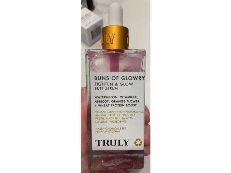 Truly Buns Of Glowry Butt Serum, Tighten & Glow, 3.4 oz/100 mL
