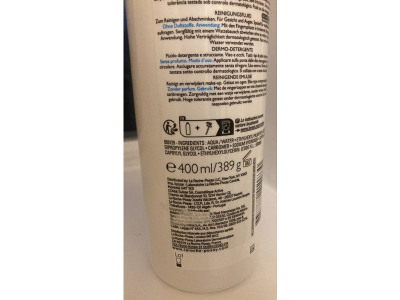 La Roche-Posay Toleriane Dermo- Cleanser And Make-Up Removal Fluid, 13.5 fl oz/400 mL
