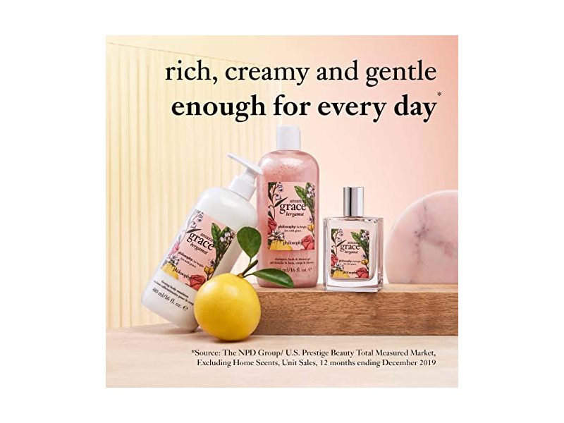 Philosophy Shampoo Bath & Shower Gel, Amazing Grace Bergamot, 16 fl oz/480 mL