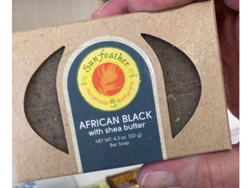 Sun Feather African Black Bar Soap, Shea Butter, 4.3 oz/121 g