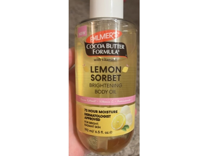 Palmer's Brightening Body Oil, Lemon Sorbet, 6.5 fl oz/192 mL