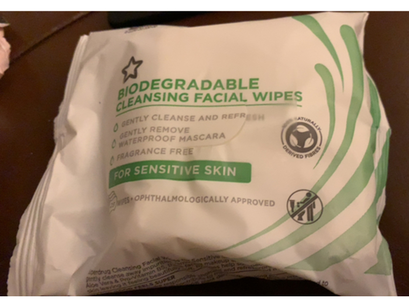 Super Drug Biodegradable Cleansing Facial Wipes, 25 Count