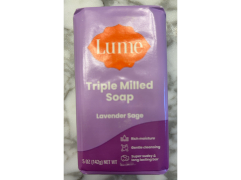 Lume Triple Milled Soap, Lavender Sage, 5 oz/142 g