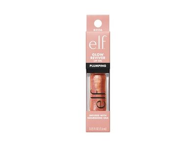 e.l.f. Glow Reviver Plumping Lip Oil, Apricot Feelings, 0.25 fl oz/7.6 mL