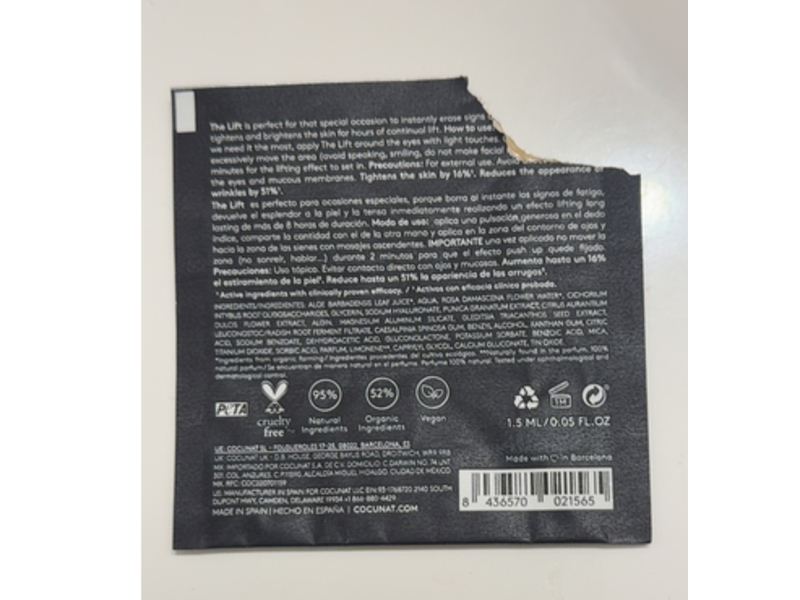 Cocunat The Lift Eye Lefting Serum, 0.05 fl oz/1.5 mL