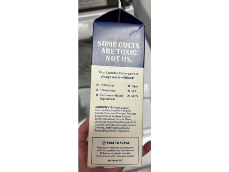 Clean Cult Ultra Concentrated Liquid Laundry Detergent, Wild Lavender, 64 Loads, 32 fl oz/946 mL