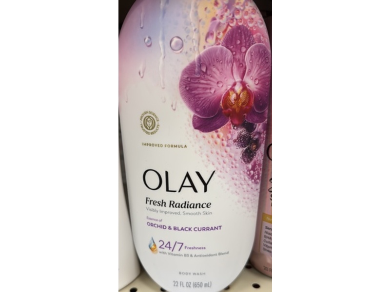 Olay Fresh Radiance Body Wash, Orchid & Black Currant, 22 fl oz/650 mL