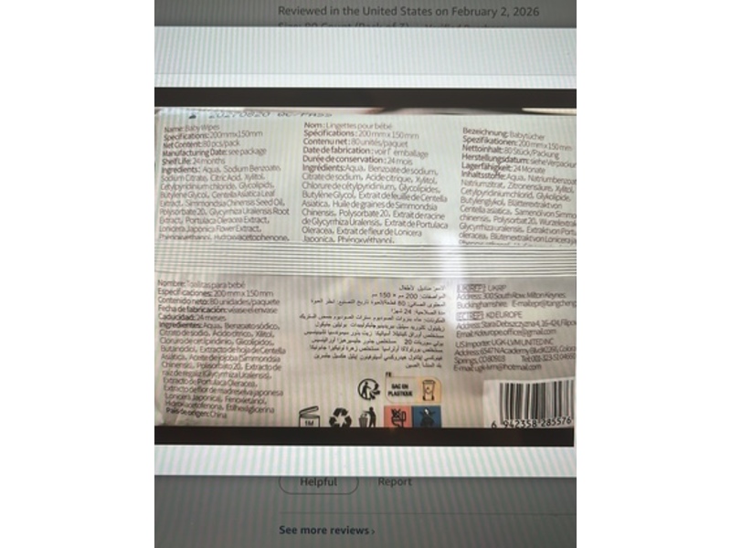 Bc Babycare Baby Wipes, Unscented, 80 Count, Pack Of 3