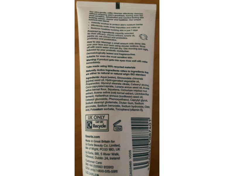 Liz Earle Pro-Biotic Balancing Milk Cleanser, 3.3 fl oz/100 mL