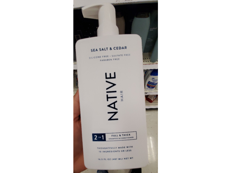 Native 2 In 1 Shampoo & Conditioner, Sea Salt & Cedar, 16.5 fl oz/487 mL