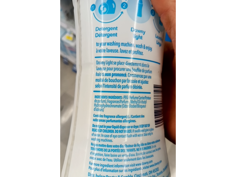 Downy Light In - Wash Scent Booster, Ocean Mist, 13.4 oz/379 mL