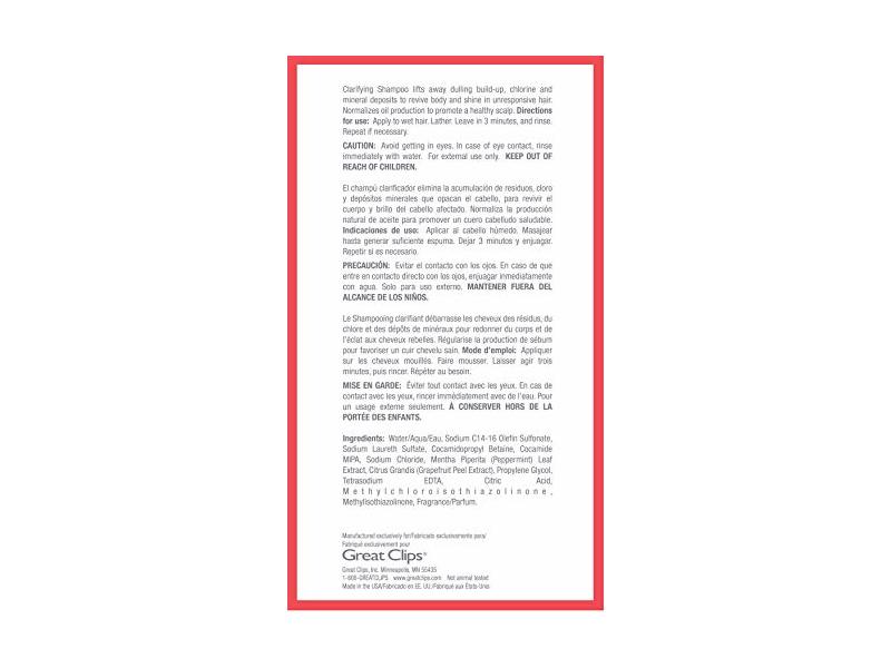 Great Clips Solutions Clarifying Shampoo 10oz