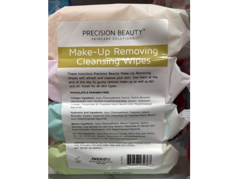 Precision Beauty Skin Firming Make Up Removing Cleansing Wipes, Collagen, 30 Count