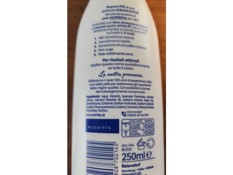 Nivea Idratanye Express Hydration, 250 mL