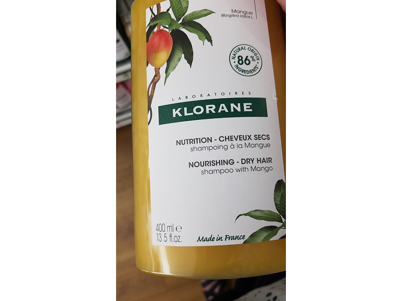 Klorane Nourishing Shampoo With Mango, Dry Hair, 13.5 fl oz/400 mL