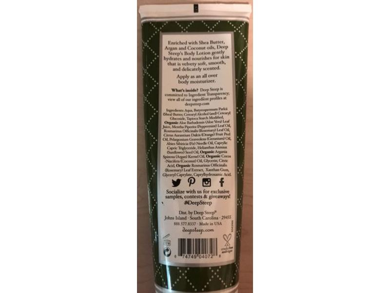 Deep Steep Body Lotion, Rosemary Mint, 8 fl oz/237 mL