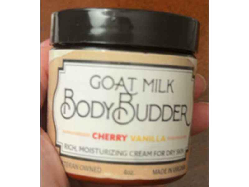 Bates Family Farm Goat Milk Body Budder Moisturizing Cream, Cherry Vanilla, 4 oz