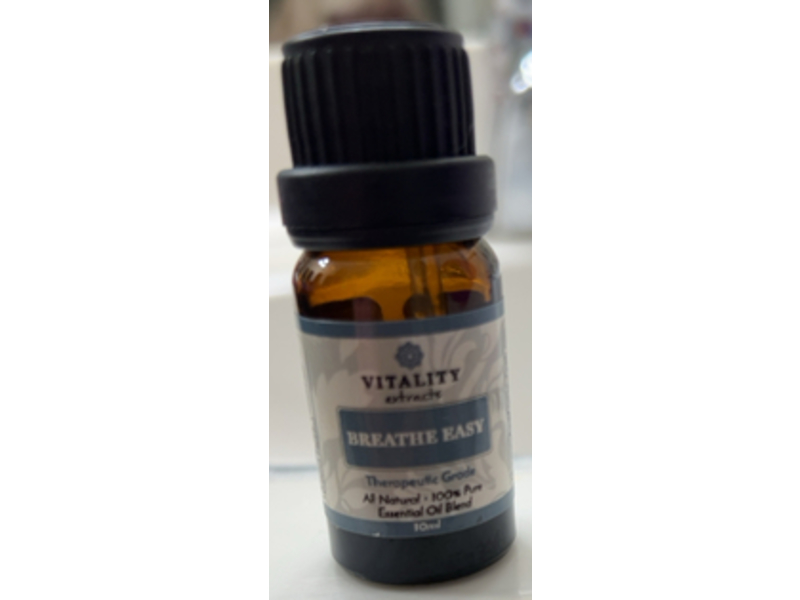 Vitality Extracts Therapeutic Grade All Natural 100 % Pure Essential Oil Blend, Breathe Easy, 10 mL