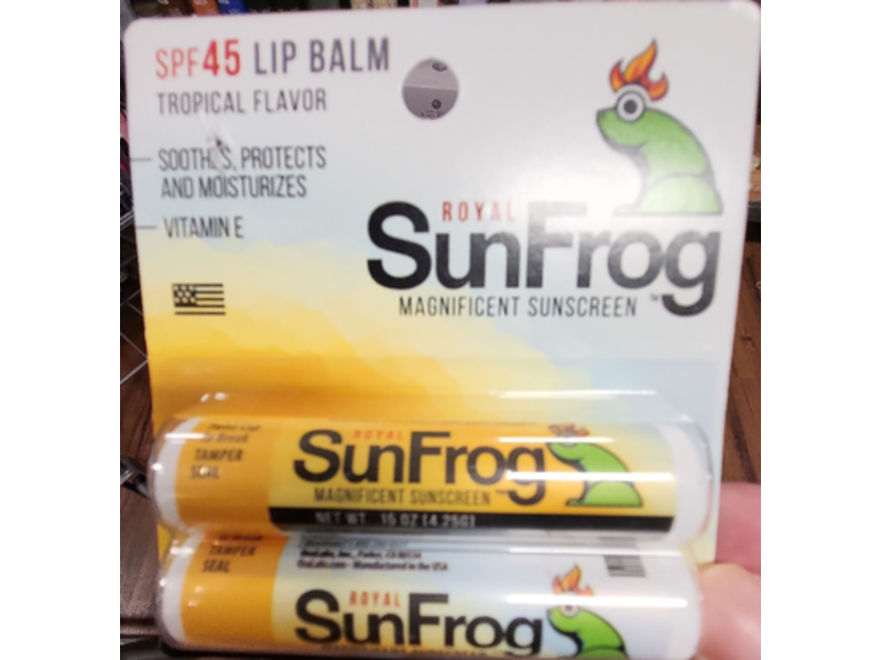 Royal Sunfrog Magnificent Sunscreen Lip Balm, Tropical Flavour, SPF 45, 0.15 fl oz/4.25 g, Pack Of 2