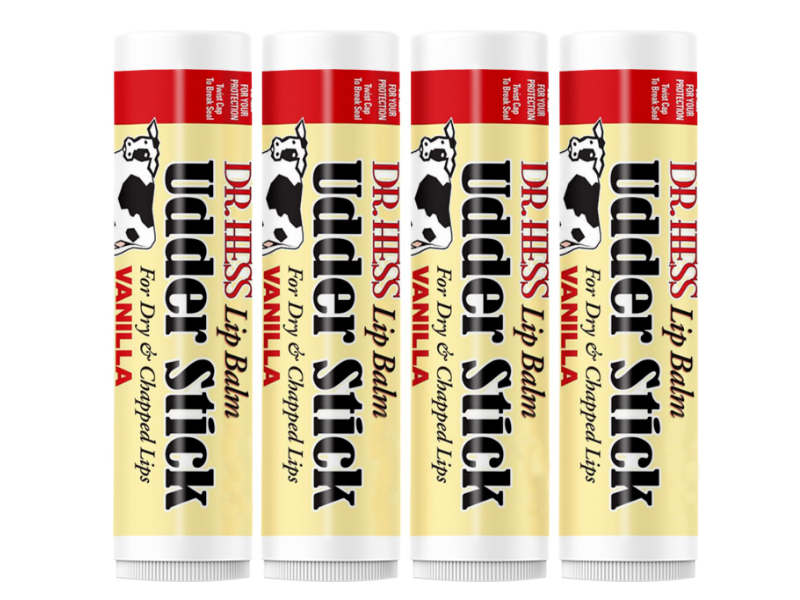 Dr. Hess Udder Stick Lip Balm, SPF 15, Vanilla, 0.15 oz/4.2 g, Pack Of 4