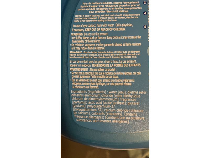 Snuggle Long Lasting Softness Fabric Softner, Blue Sparkle, 235 Loads, 1.46 fl oz/5.55 L