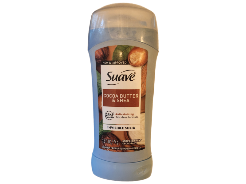 Suave Invisible Solid Antiperspirant Deodorant, Cocoa Butter & Shea, 2.6 fl oz/74 g, Pack Of 12
