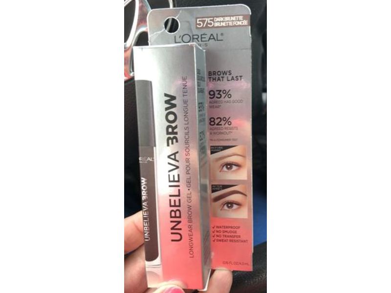 L'Oreal Paris Unbelieva Brow Gel, Dark Brunette, 0.15 fl oz/4.5 mL