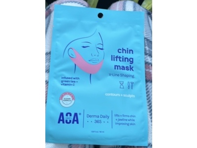 AOA Skin Chin Lifting Mask, Green Tea + Vitamin C, 1.35 fl oz/40 mL, 1 Count