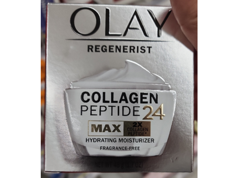 Olay Regenerist Collagen Peptide Hydrating Moisturizer, Fragrance Free, 1.7 oz/48 g