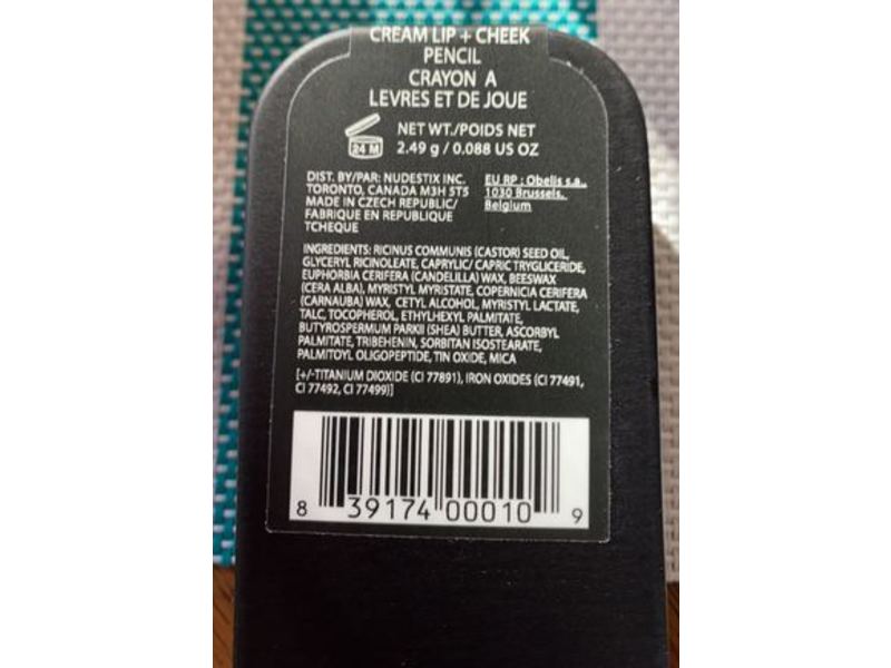 Nudestix Cream Lip + Cheek Pencil, Whisper, 0.088 oz/2.49 g