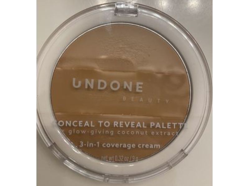Undone Beauty Conceal To Reveal Palette 3-In-1 Coverage Cream, 450 Almond Latte Medium, 0.32 oz/9 g