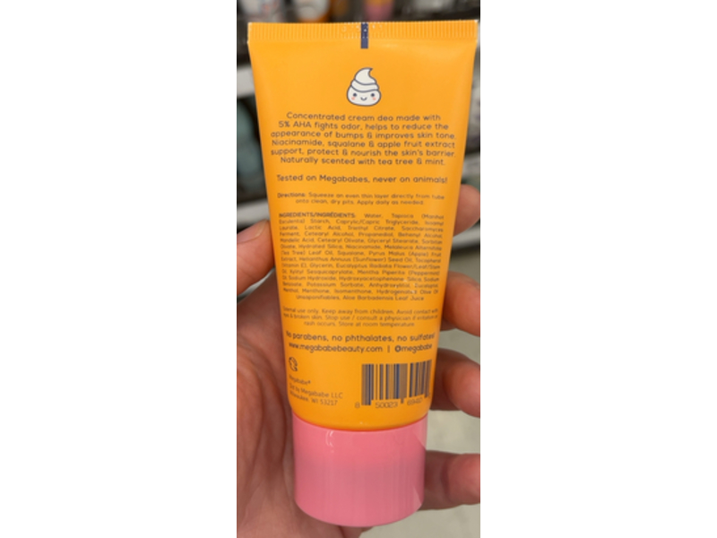 Megababe Daily Deodorant, Mandelic Acid, Lactic Acid & Niacinamide, 3 fl oz/88 mL