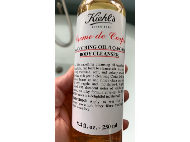 Kiehl's Creme De Corps Smoothing Body Cleanser, Oil-To-Foam, 8.4 fl oz/250 mL