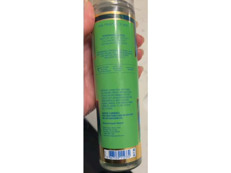 Bath & Body Works Fine Fragrance Mist, Waikiki Beach Coconut, 8 fl oz/236 mL