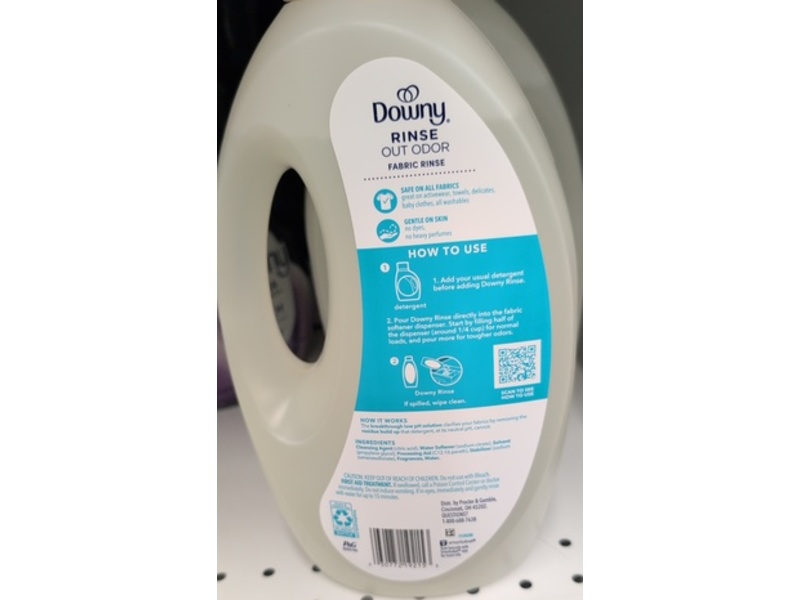 Downy Out Odor Fabric Rinse, Cool Cotton, 62 fl oz/1.8 L