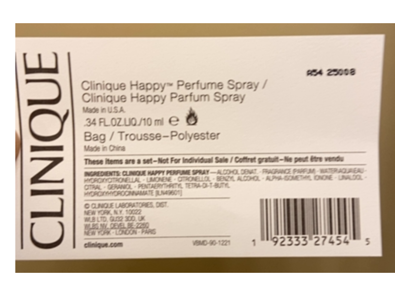 Clinique Perfume Spray, Happy, 0.34 fl oz/10 mL