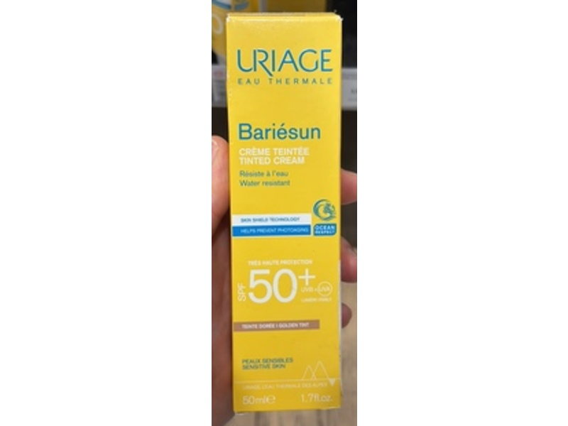 Uriage Bariesun Tinted Cream Sunscreen, Golden Tint, SPF 50+, 1.7 fl oz/50 mL