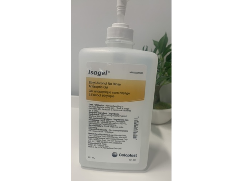 Coloplast Isagel Ethyl Alcohol Antiseptic Gel, 621 mL