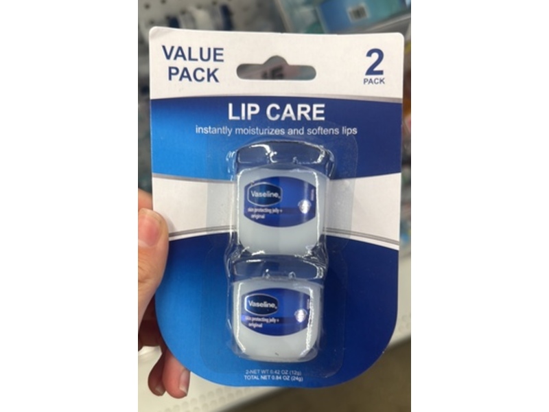 Vaseline Lip Care Skin Protecting Jelly, Original, 0.84 oz/24 g, Pack Of 2