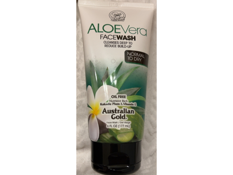 Australian Gold Aloe Vera Daily Moisturizing Face Wash, Kakadu Plum & VItamin E, 6 fl oz/177 mL