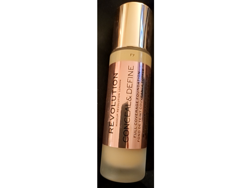 Makeup Revolution London Conceal & Define Full Coverage Foundation, F7, 0.8 fl oz/23 mL