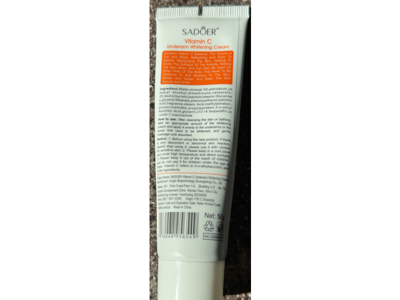 Sadoer 3 In 1 Vitamin C Underarm Whitening Cream, 1.76 oz/50 g