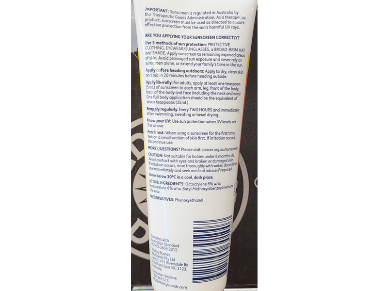 Cancer Council Everyday Value Sunscreen, SPF 50, 110 mL