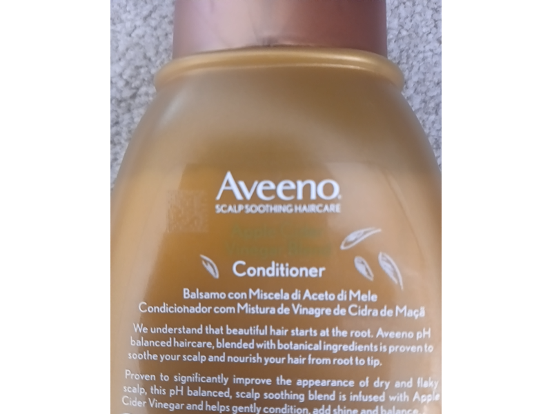 Aveeno Clarify & Shine Apple Cider Vinegar Blend Conditioner, Colloidal Oat, 12 fl oz/354 mL