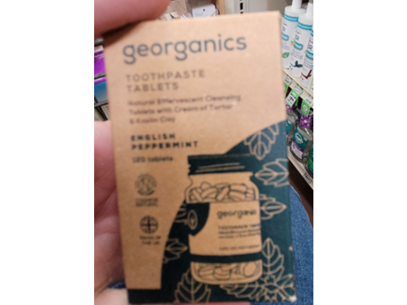 Georganics Tooth Paste Tablets, English Peppermint, 120 Count