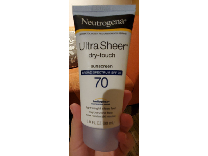 Neutrogena Ultra Sheer Dry-Touch Sunscreen, SPF 70, 3.0 fl oz/88 mL