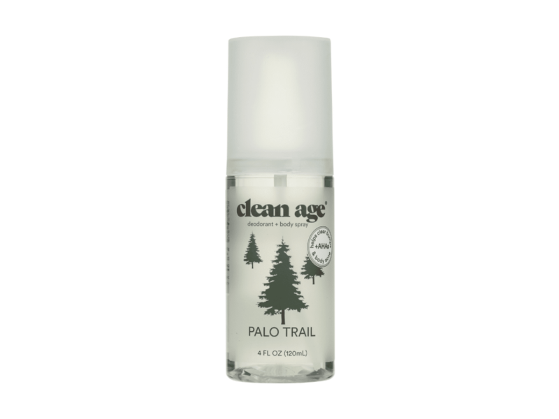 Clean Age Aha Deodorant+Body Spray, Palo Trail, 4 fl oz/120 mL
