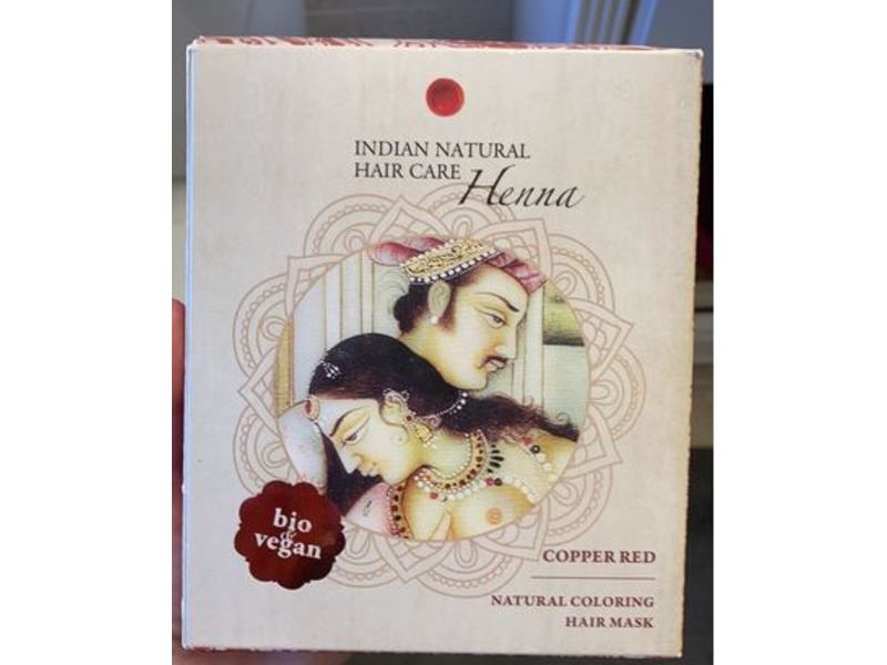 Indian Natural Hair Care Henna Natural Coloring Hair Mask, Copper Red, 3.5 oz/100 g