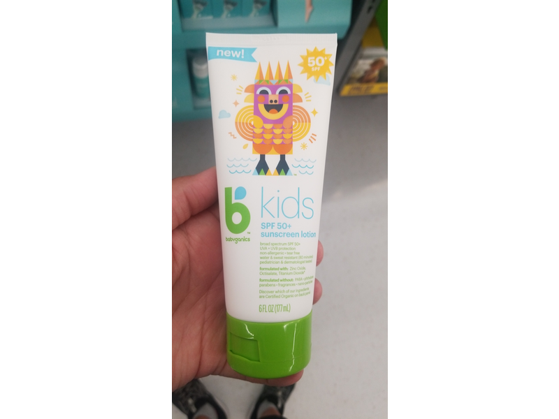 Babyganics Kids Sunscreen Lotion, SPF50+, 6 fl oz/177 mL