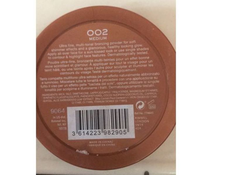 Rimmel London Radiance Brick Multi-Tonal Shimmer Powder, 002 Medium, 0.42 oz/12 g